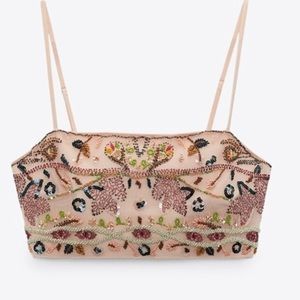 NWT beaded bustier ZARA